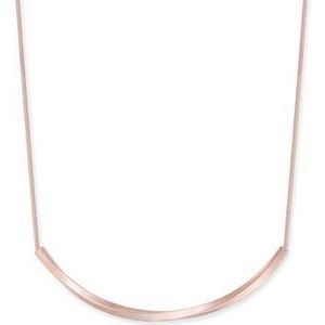 Rose gold curved bar necklace
